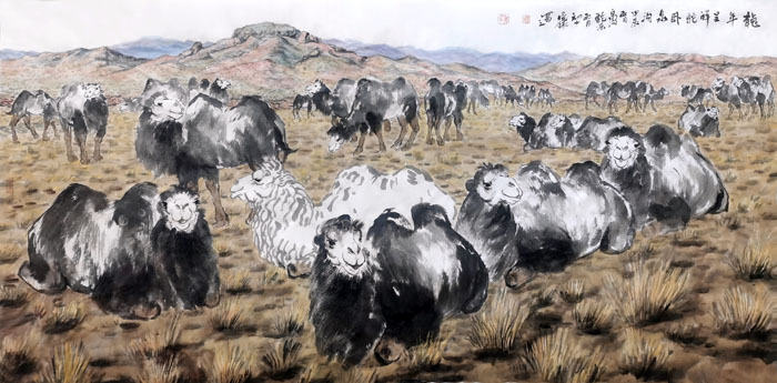 《龙年呈祥 驼卧泉沟》137x68cm.jpg 《龙年呈祥 驼卧泉沟》137x68cm.jpg